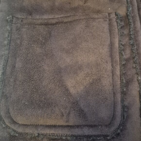 NWT GROGGY 90s Vegan Suede Sherpa Coat Brown Long Jacket - Picture 7 of 9